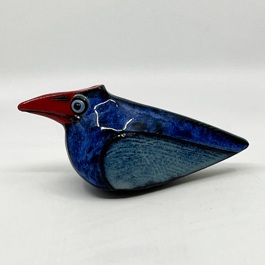 Blue Red Crest Bird