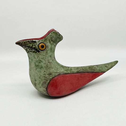 Coral Wing Mottled Green Bird