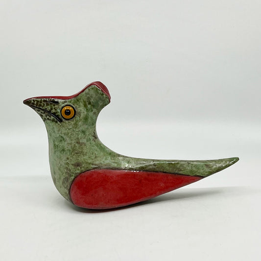 Coral Wing Mottled Green Bird