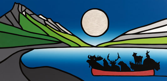 The Wild Party in a Red Canoe under a Full Moon