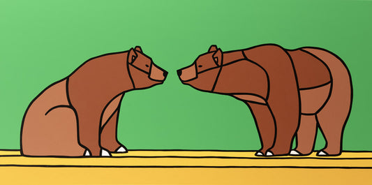A Mother Bear and Her Cub, Nose to Nose