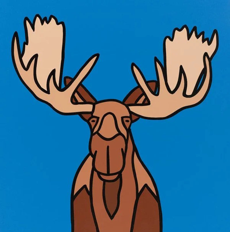 The Happy Moose on Blue