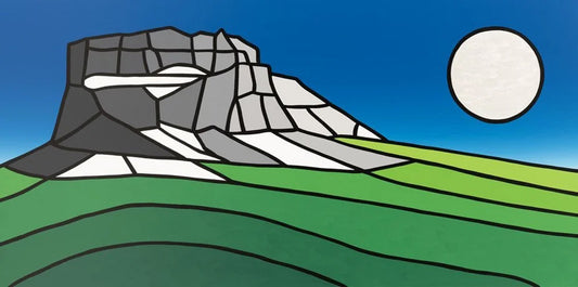 Chief Mountain under the Light of the Silvery Moon