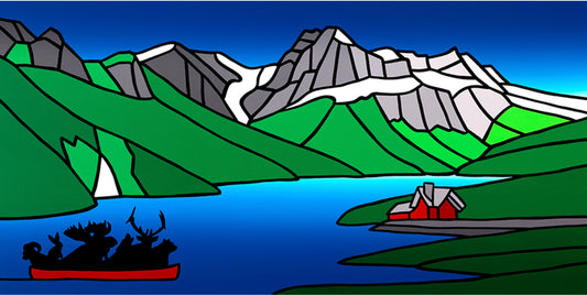 The Wild Party In A Red Canoe At Emerald Lake