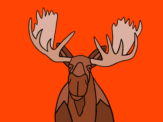 The Happy Moose On Orange