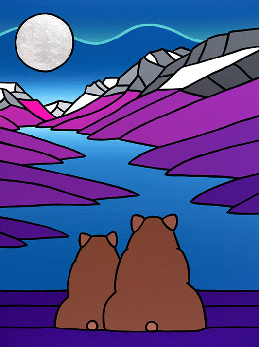 Canoodling Bears Watch The Northern Lights In Awe